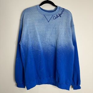 I Stole My Boyfriends Shirt Blue Ombré California Stitched Crewneck Sweatshirt L